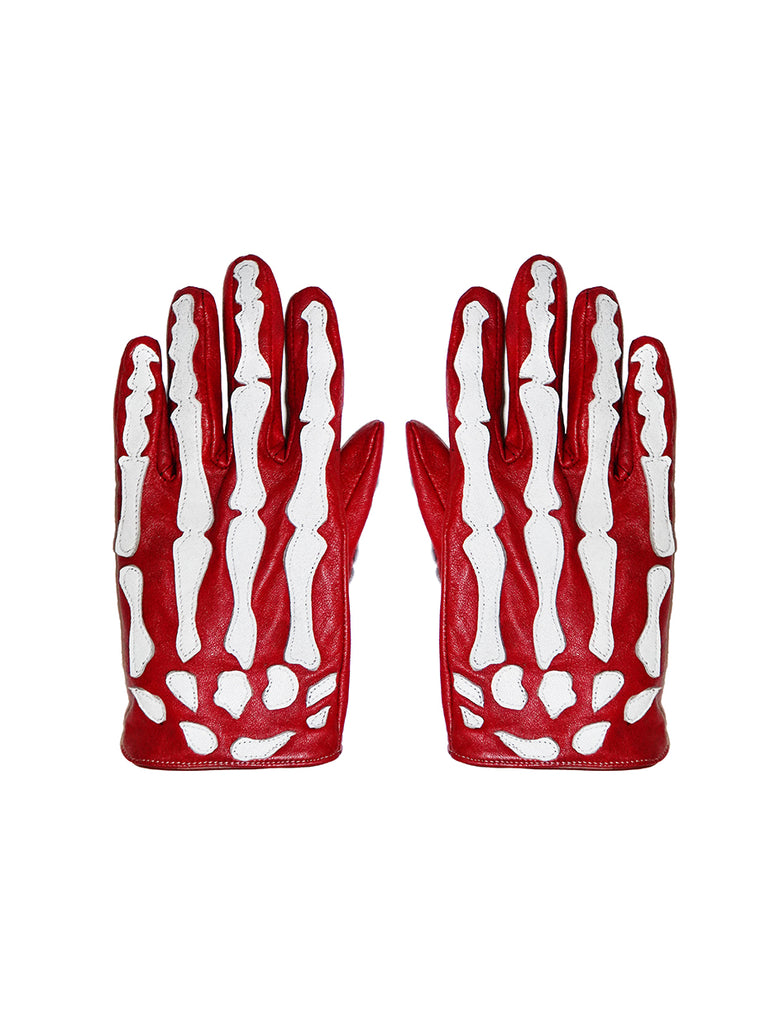 Skeleton Gloves Vermilion